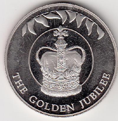 Beschrijving: 50 Pence GOLDEN JUBILEE CROWN